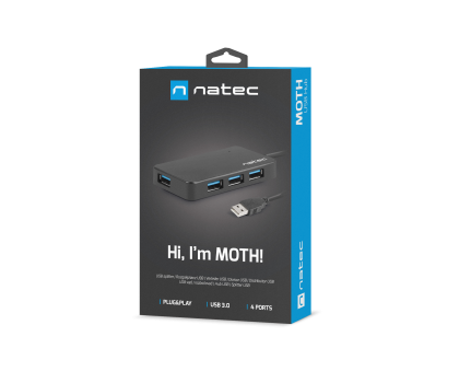 Hub USB NATEC HUB USB 3.0 MOTH 4-PORTY CZARNY NHU-1342